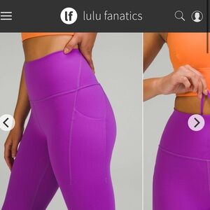 NWT Lululemon Wunder Train High-Rise Tight w Pockets 25" Sz 18 Moonlit Magenta